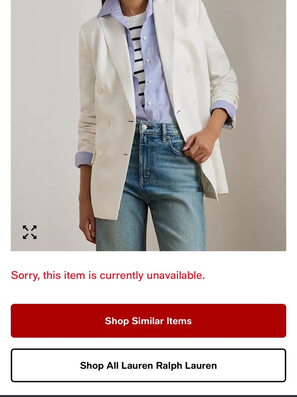 Ralph Lauren Cream Double-Breasted Blazer